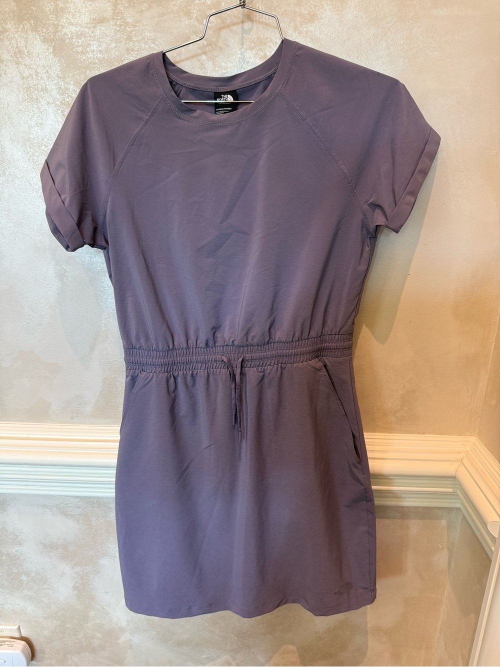 The North Face Short Sleeve Drawstring Waist Dress in Dusty Purple